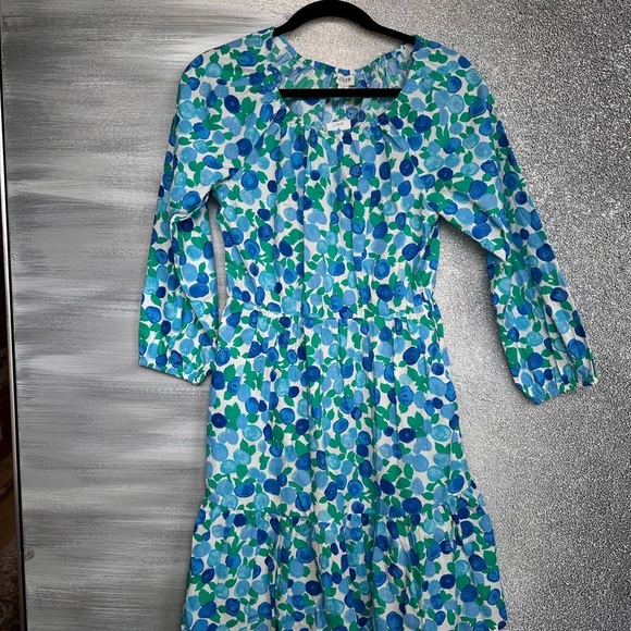 J. Crew Blue 3/4 Sleeve Bishop Sundress - Picture 1 of 8